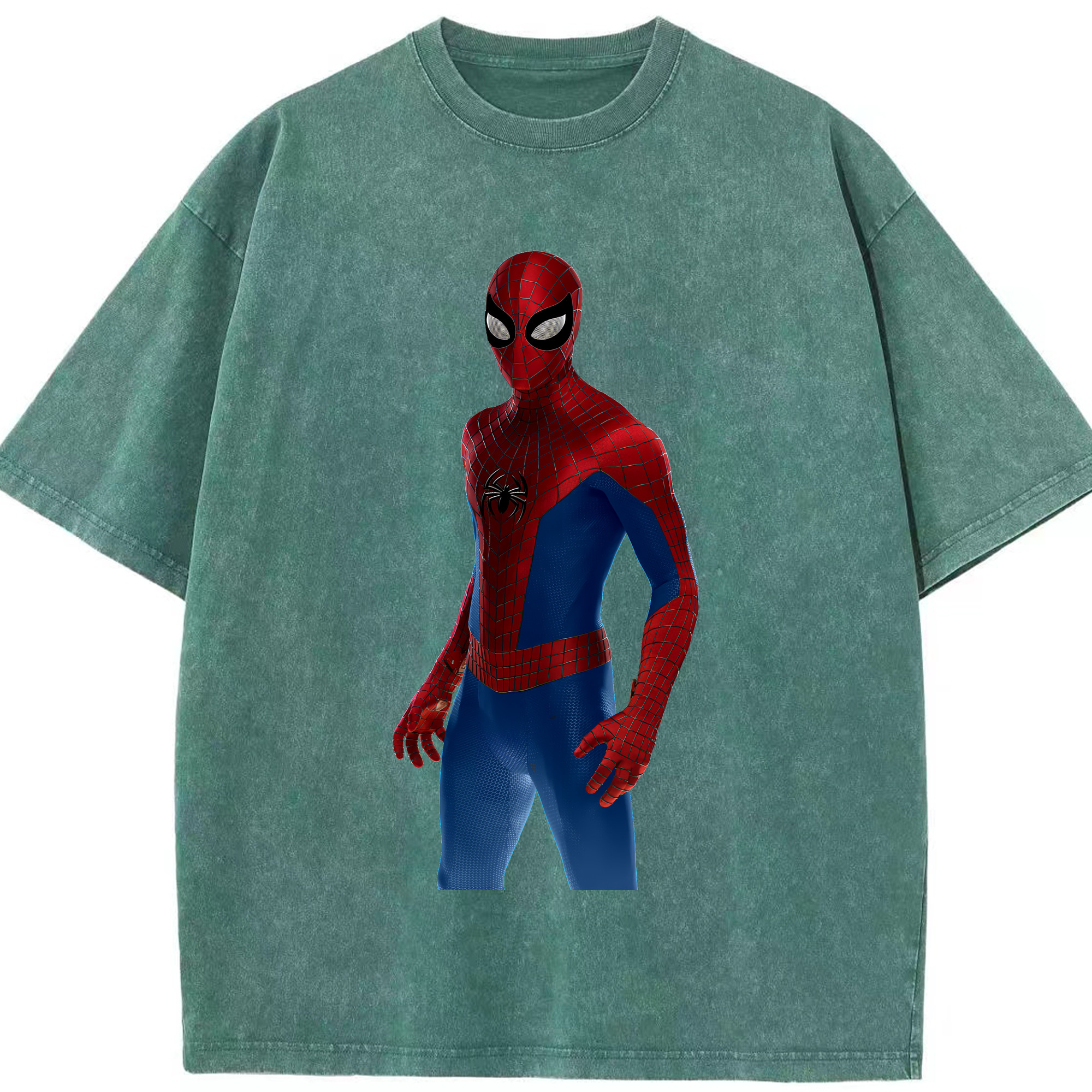 （画像用） Spider Man スパイダーマン 綿100% ヴィンテージ風 半袖Tシャツ（フロントプリント）